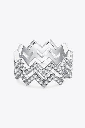 Moissanite Zigzag Stacking Rings