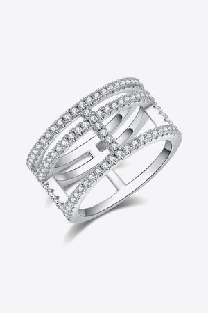 Moissanite Cutout Wide Ring