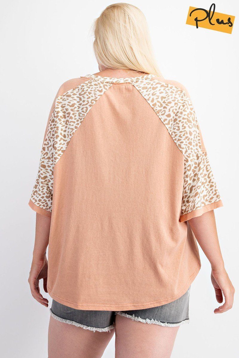 Soft Poly Cotton Animal Print Mix Loose Fit Top