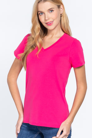 Short Sleeve V-neck Boxy Tee