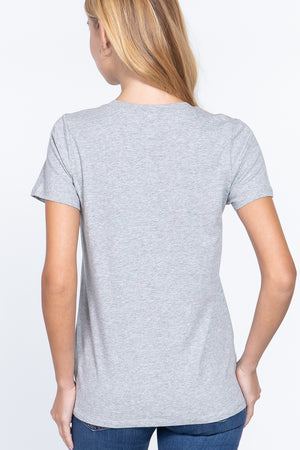 Short Sleeve V-neck Boxy Tee