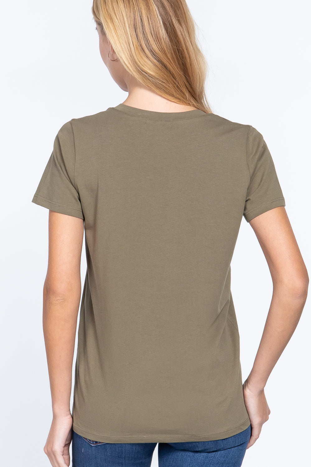 Short Sleeve V-neck Boxy Tee