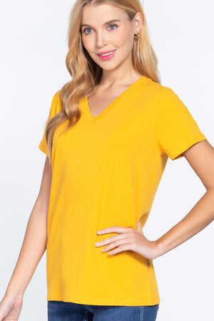 Short Sleeve V-neck Boxy Tee