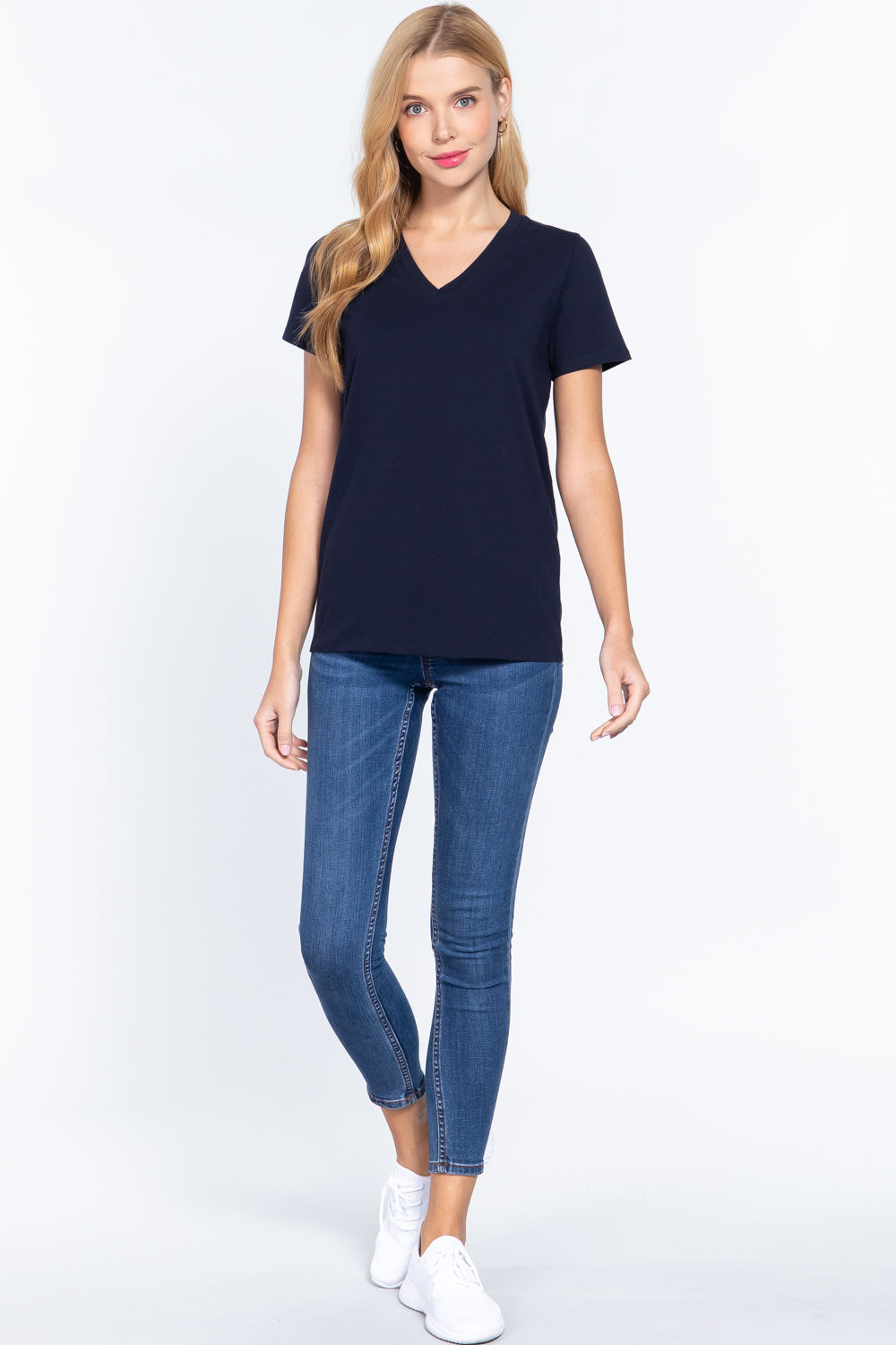 Short Sleeve V-neck Boxy Tee