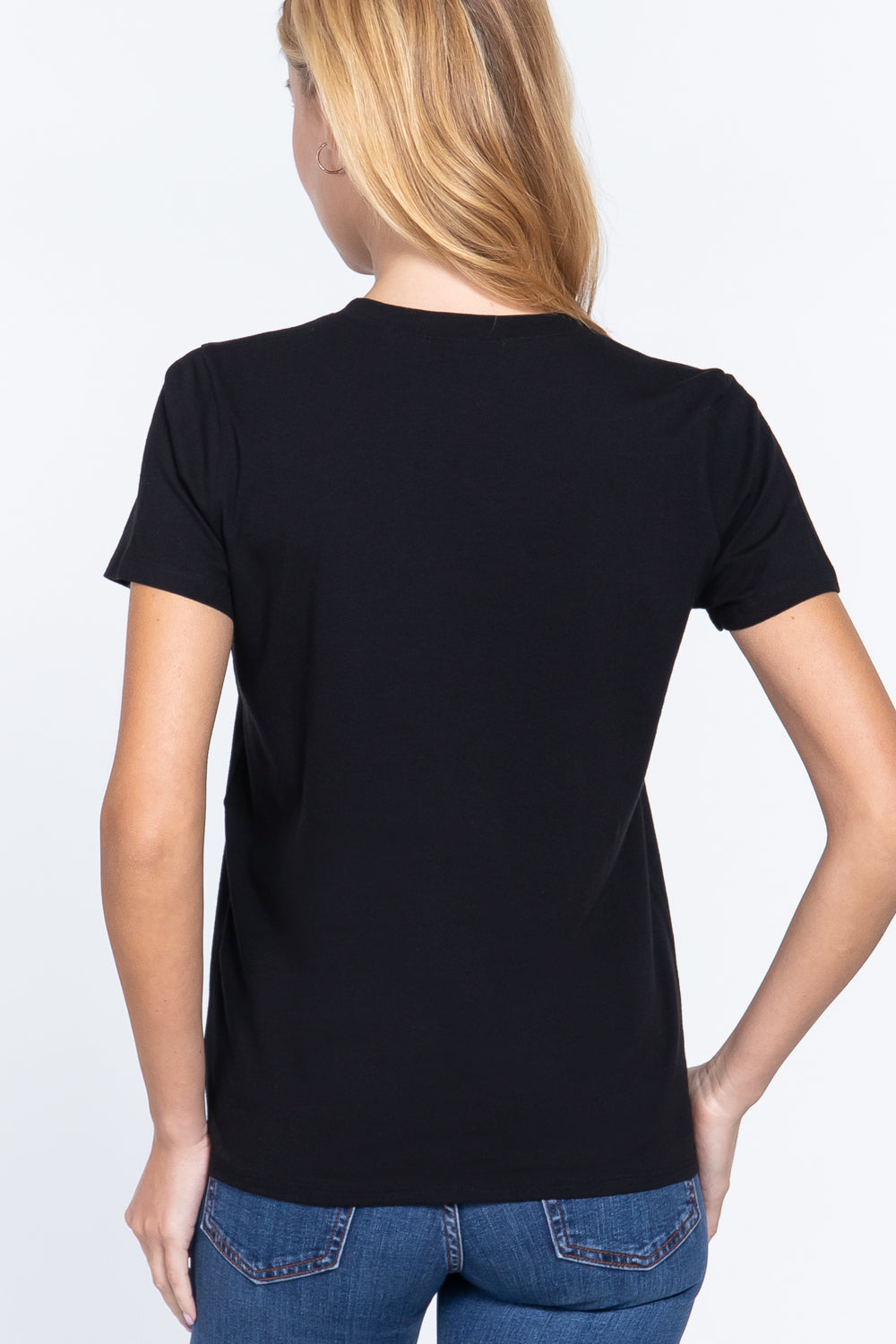 Short Sleeve V-neck Boxy Tee