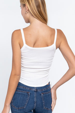 Side Ruched Cami Knit Top