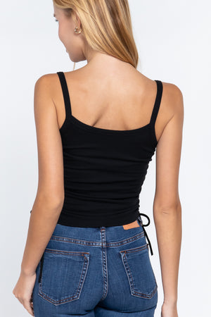 Side Ruched Cami Knit Top